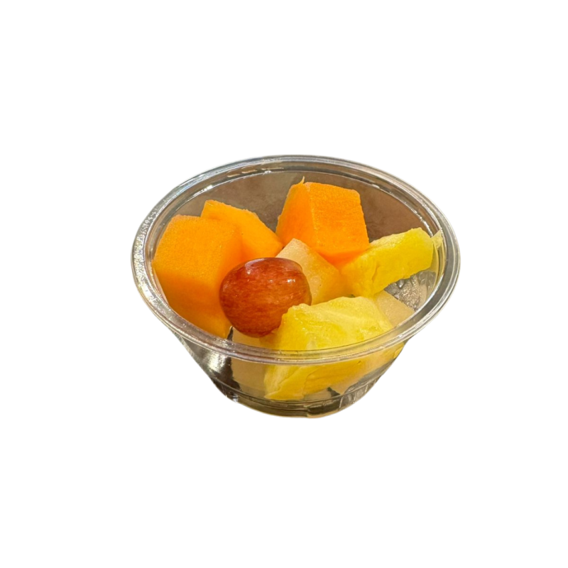 Bol de melón, piña, cantalupo y uva